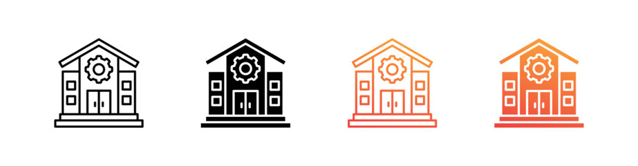 Shelter Support Multiple Style Icon Set Vector 