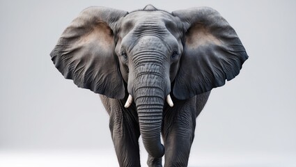 Obraz premium Full body face of Asian elephant isolated on white background.