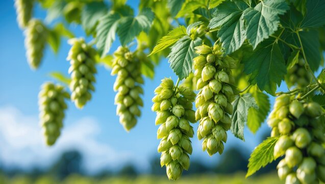 Fresh hop cones, SAAZ HOPS, from the Czech Republic.