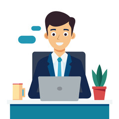 Elegant businessman in the office scene