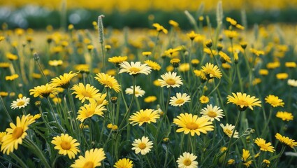 A field filled with vibrant yellow daisies
