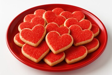 Naklejka na ściany i meble A vibrant red dish filled with tasty sugar cookies