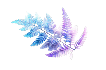 Vibrant, stylized fern with ombre colors