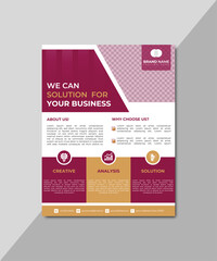 Corporate Business Flyer Layout with Modern Design and Infographic Elements