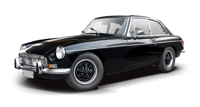MG MGB classic British sport car isolated on transparent background. PNG	