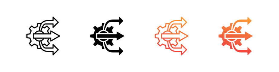 Advance Multiple Style Icon Set Vector 