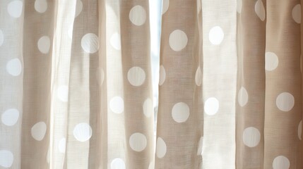 Delicate Polka Dot Sheer Curtains Filtering Soft Light in Cozy Indoor Setting
