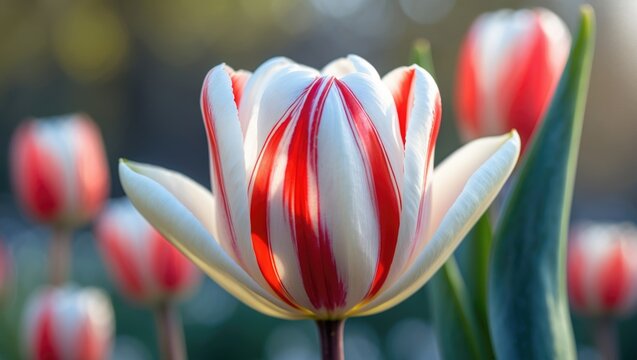 A picture capturing a vibrant tulip blossom