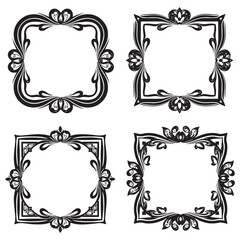 Stationery Decorative Vector Floral Frames Set Collection
