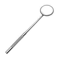 High-Quality Stainless Steel Dental Mirror on Transparent Background, png