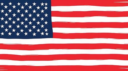 Obraz premium American flag graphic: Crisp vector image with defined stars and stripes, suitable for various designs.