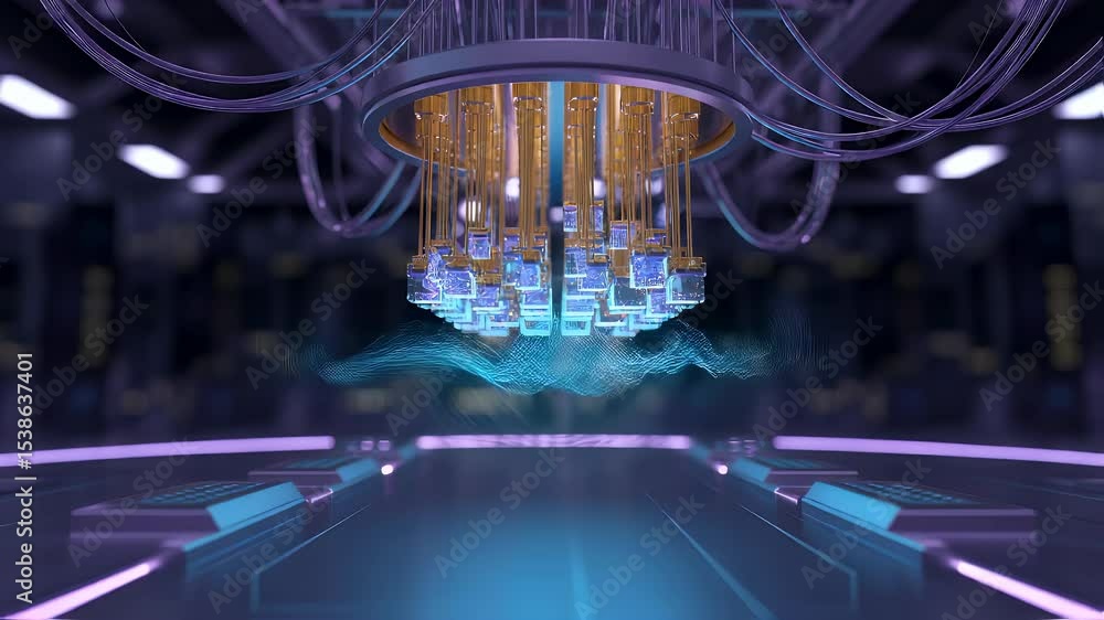 Aufkleber quantum computing marvel: a captivating illustration of a quantum computer showcasing its intricate 
