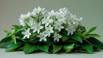 Isolated white jasmine flower against a clean background