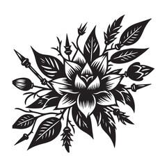Fototapeta premium flower silhouette, editable vector image