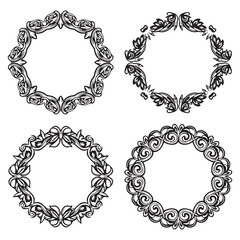 Wedding Decorative Vector Floral Frames Set Collection

