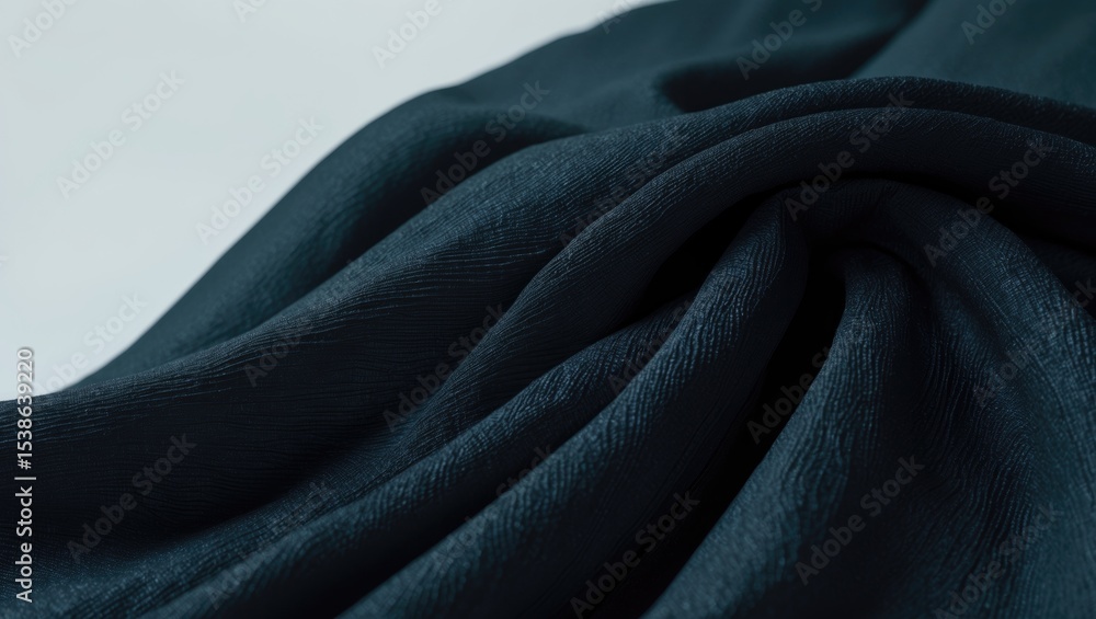 Poster close-up of a dark black textile with textured weave, providing a subtle and elegant background for 