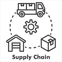 Supply Chain Outline Icon