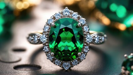 Vintage Green Emerald Stone Ring