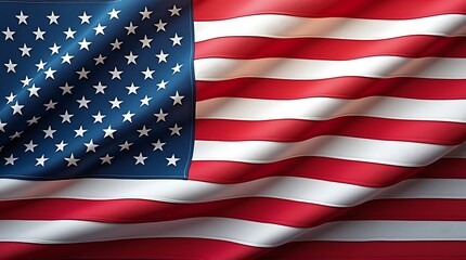A detailed vector representation of the American flag with subtle fabric textures and realistic shading, providing a high-quality, professional look suitable for print or digital media.