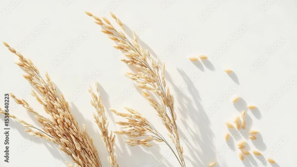 Poster elegant dried grass arrangement showcasing intricate textures and natural colors in a minimal settin