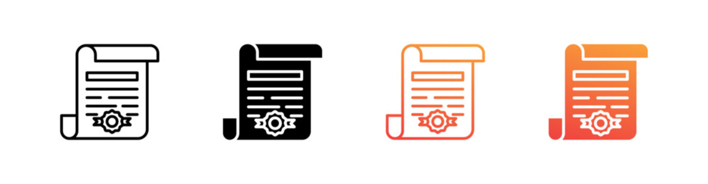 Decree Multiple Style Icon Set Vector 