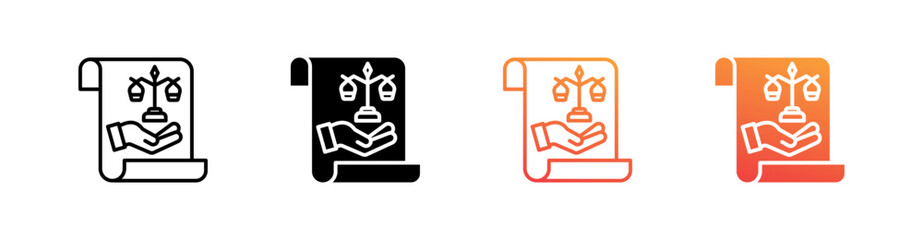 Legal Advice Multiple Style Icon Set Vector 