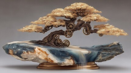 Steampunk Bonsai Tree Sculpture: A Masterpiece of Art and Engineering