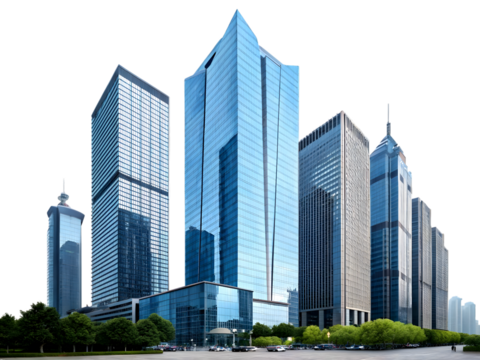 modern office building isolated on white background