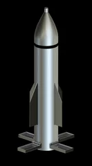 Fotobehang The GBU-57 MOP (Massive Ordnance Penetrator) is a precision-guided, bunker buster bomb. The missions are reaching and destroying deep underground bunkers or well-protected facilities. 3d rendering © Naeblys