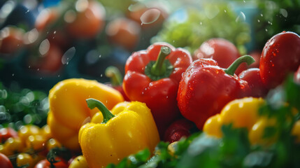 Fresh colorful vegetables in artistic arrangement, celebrating natural vibrancy and healthy living.