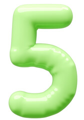 3D画像_風船_5_黄緑