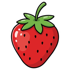 Obraz premium Strawberry vector illustration, simple design