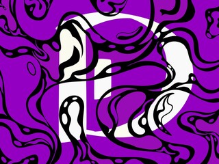 Fototapeta premium illustration of alphabet d, illustration of d with simple pattern on abstract background