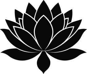 lotus flower silhouette on white background