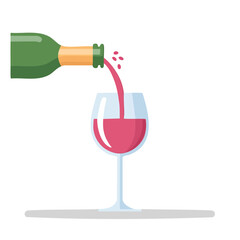 A bottle of wine pouring into a delicate glass, creating a rich and inviting scene