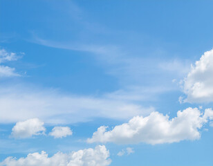 Fototapeta premium blue sky with soft white clouds scattered