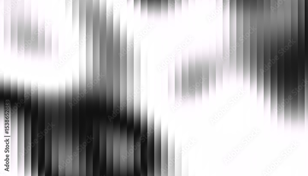 Poster Fractal Glass Gradient Texture. Reed vertical lines patterned glass, overlay with transparent background. Universal monochrome black background stylish gradient