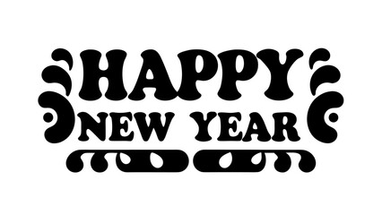 Happy New Year typography lettering design