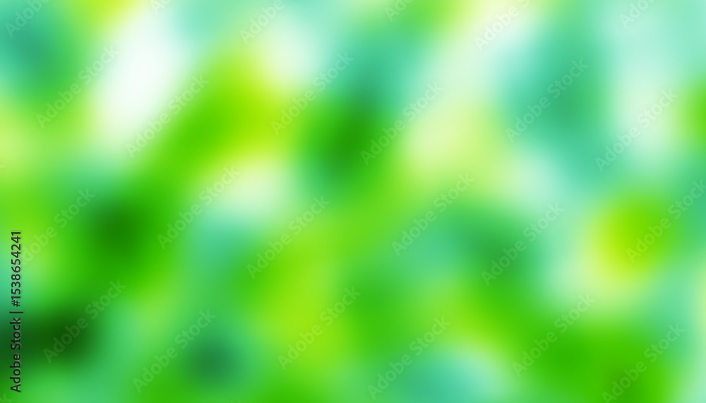 Poster World environment day concept: green and blue abstract blur spots background with bokeh effect and transparency