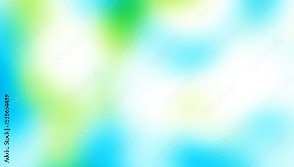 Poster World environment day concept: green and blue abstract blur spots background with bokeh effect and transparency