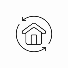 house refresh icon sign vector