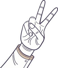 Stylish Hand Gesture Peace Sign Design Perfect for Branding Logos and App Icons