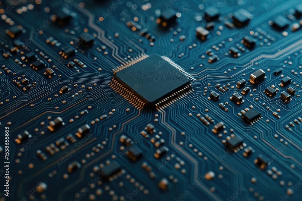 Poster detailed view of a microchip layout