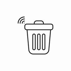 trash bin wireless control icon sign vector