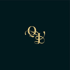 bold concept design elegant and curvy style monogram QJ wedding logo initial letter