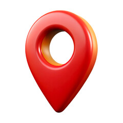 Red location pin with a transparent background for digital use