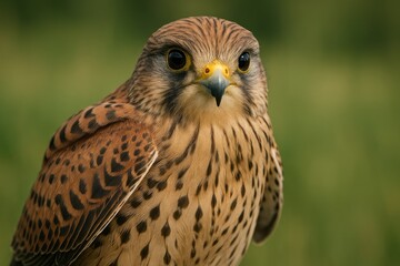 Close-up of a bird of prey in flight