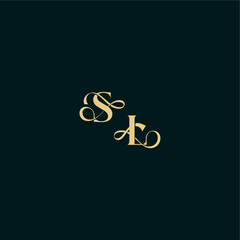 bold concept design elegant and curvy style monogram SL wedding logo initial letter