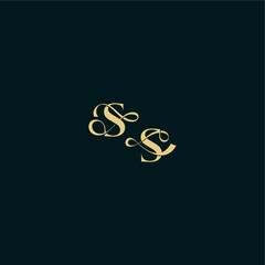bold concept design elegant and curvy style monogram SS wedding logo initial letter