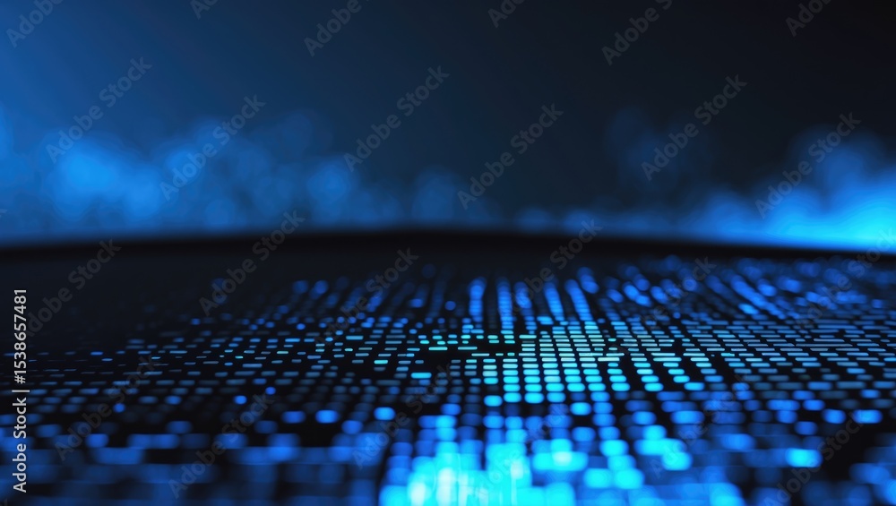 Poster detail of ultra high definition led or lcd screen pixels as a digital mesh creating a geometric colo